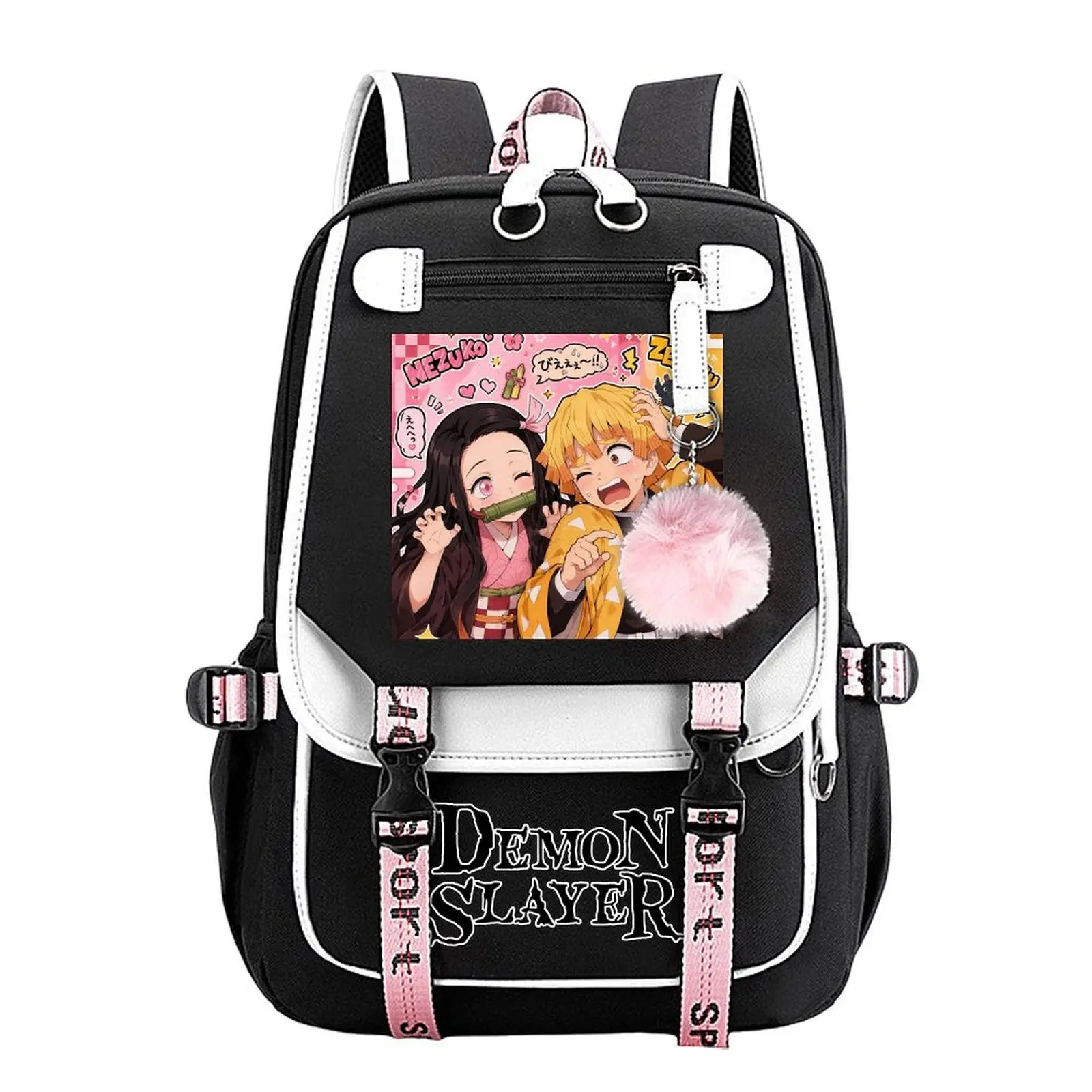 Unisex Chic Animated Backpack - Lightweight Synthetic Streetwear Bag, Large Space Laptop Compartment, Double Zipper, Back to School Haul, Boy School-Travel Use, 1 Size