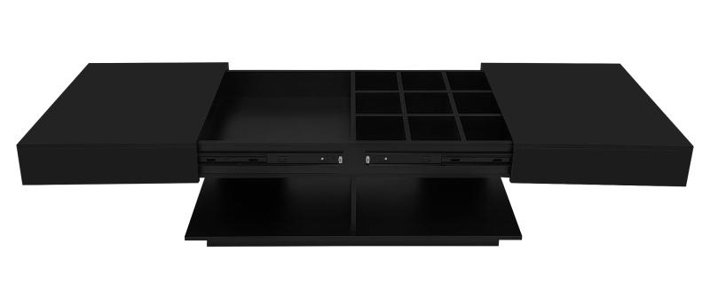 41.3''-76.7'' Extendable Coffee Table, Efficient Central Coffee Table with Multiple Storage Compartments, Multifunctional Adjustable Coffee Tables with Hidden Storage Space for Living Room,Black