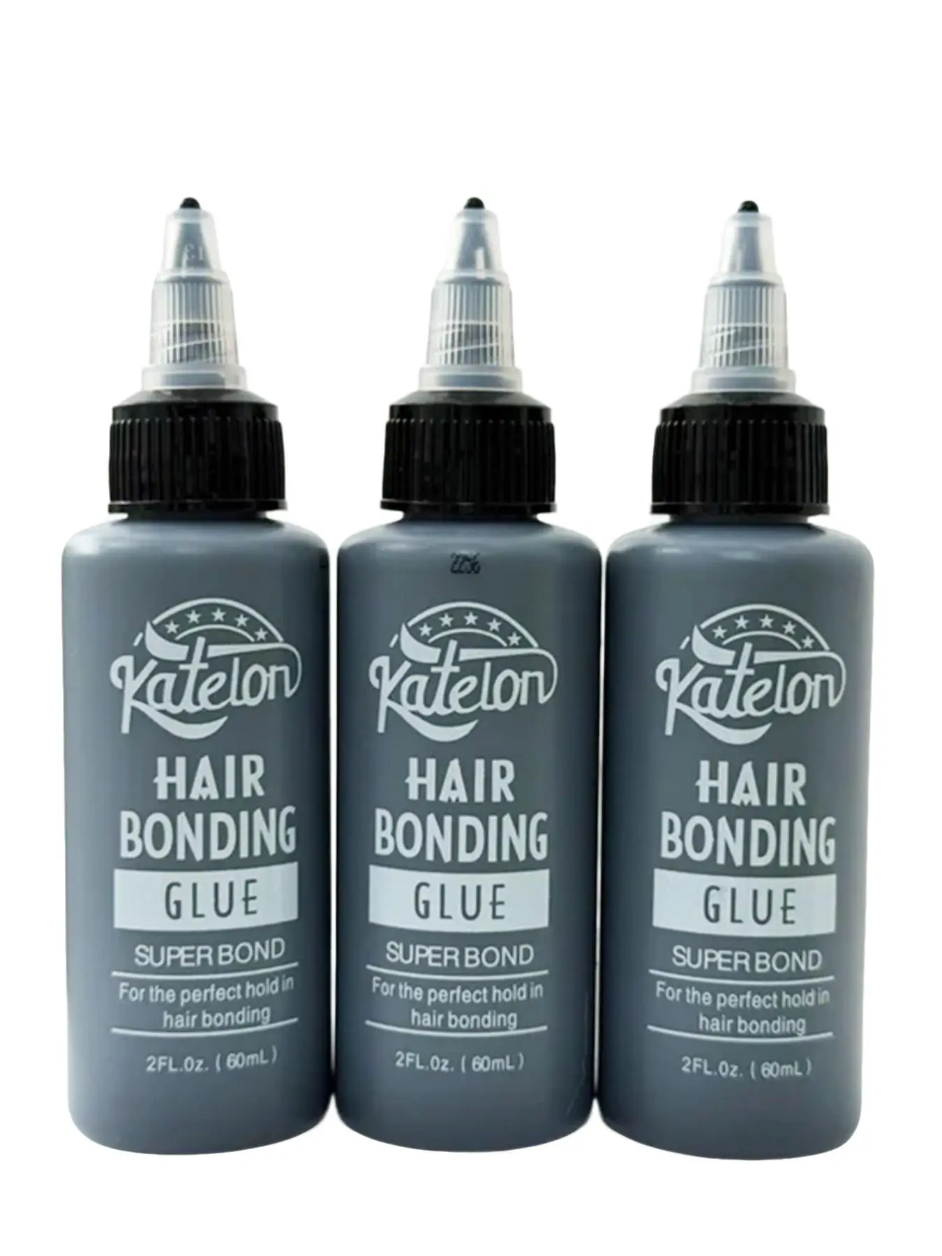 Three-Pack Liquid Glue for False Eyelashes and Wigs, 60ML X 3, Waterproof Hair Extension Adhesive, Professional Anti-Mold Formula