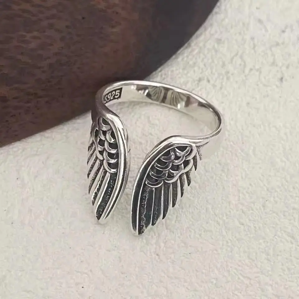 Elegant Everyday Wing Ring in 925 Sterling Silver, Hypoallergenic Open Band for All-Seasons Unisex Wear, Elegant Everyday Ring, Birthday Gift Ideas, Girlfriend Birthday Gift, 925 Rings