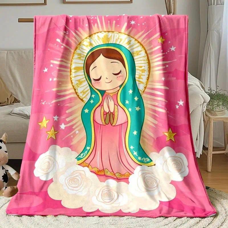 Anime Virgin Mary & Our Lady Guadalupe Blanket Soft Cozy Warm Flannel & Fleece Throw for Bed & Couch, Faith-Inspired and Colorful Design, Spiritual and Inspirational, Ideal Gift for Christians, Church Friends, Birthday, Christmas Anime Virgin Mary & Our Lady Guadalupe Blanket Soft Cozy Warm Flannel & Fleece Throw for Bed & Couch, Faith-Inspired and Colorful Design, Spiritual and Inspirational, Ideal Gift for Christians, Church Friends, Birthday, Christmas