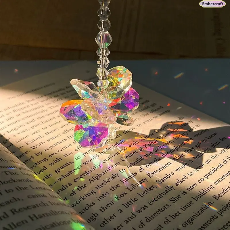 Handmade Crystal Sun Catcher, Bohemian Window Decor with Crescent Moon and Hanging Prisms, Artistic Home Ornament for Gifting, Artistic Home Decor