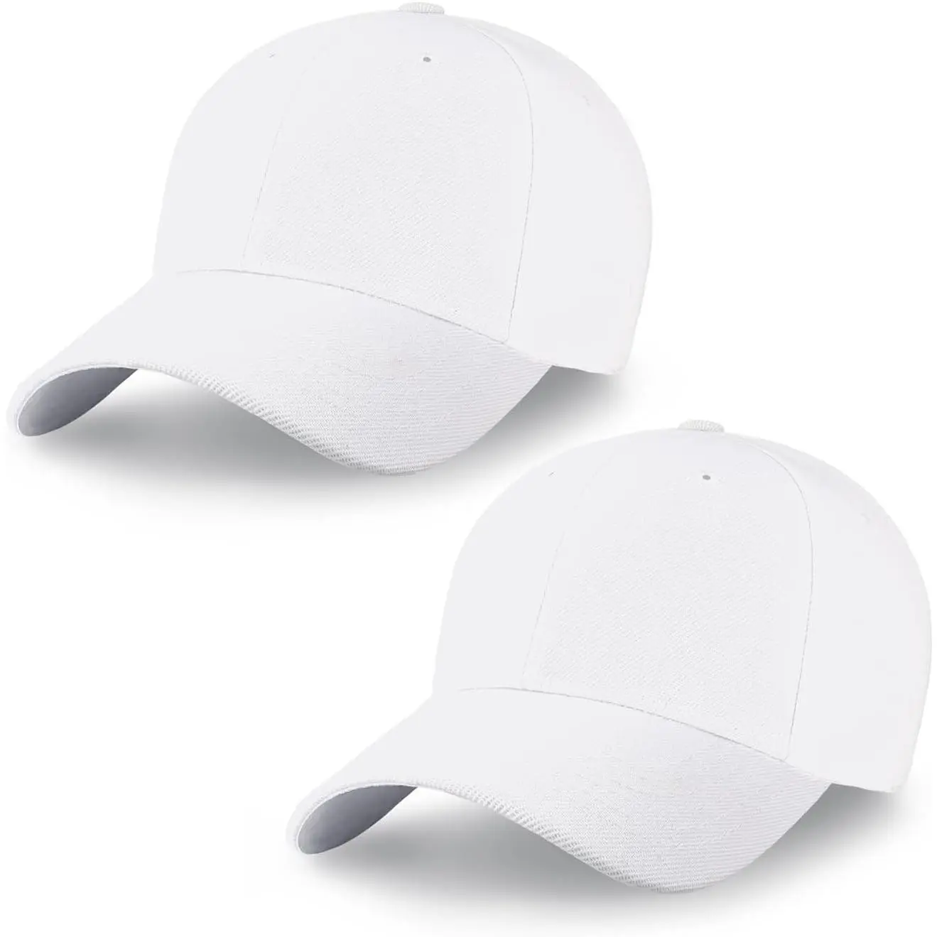 2-Pack Classic Structured Baseball Cap Adjustable Snapback Multipack Ball Caps for Custom Embroidery Running Workouts Outdoor