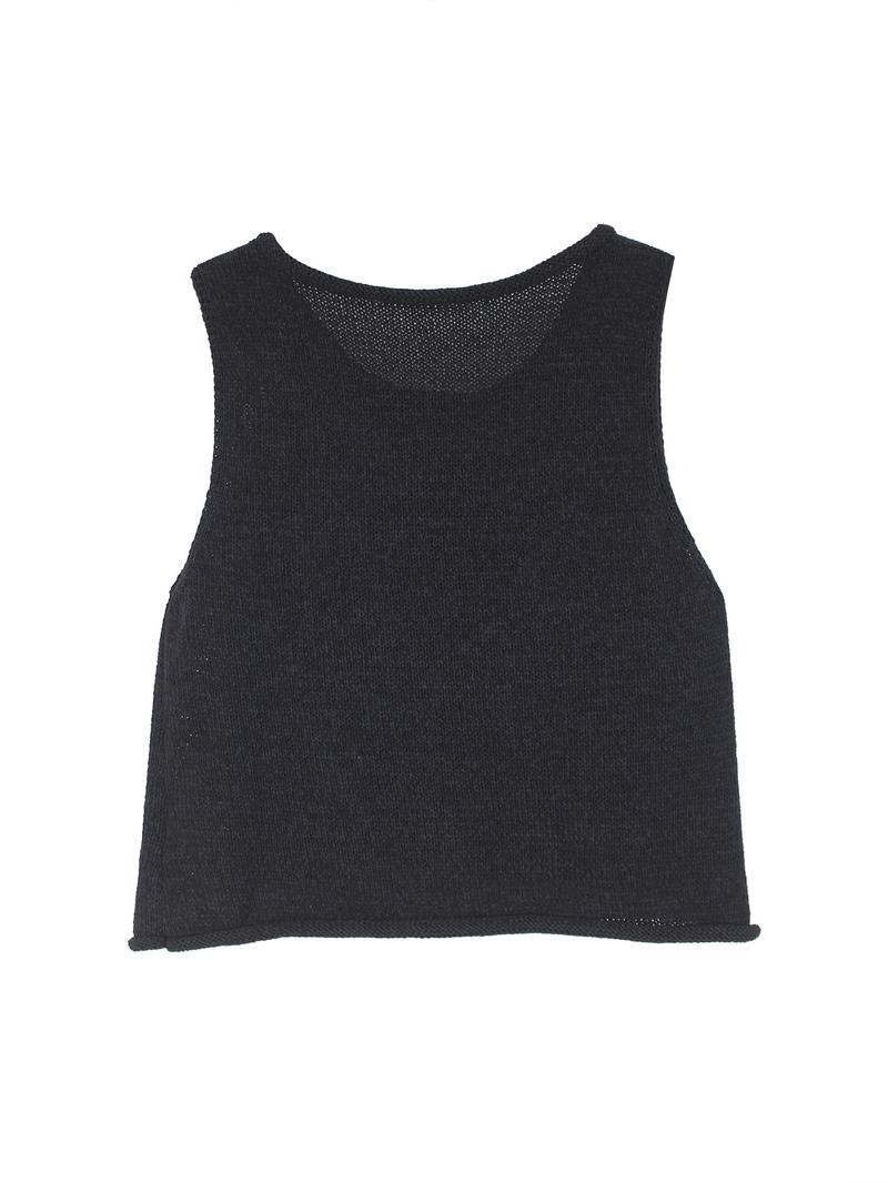 Women's Plain Round Neck Crop Sweater Vest, Casual Sleeveless Cropped Knit Top for Spring & Fall, Fashion Women's Knitwear for Daily Wear