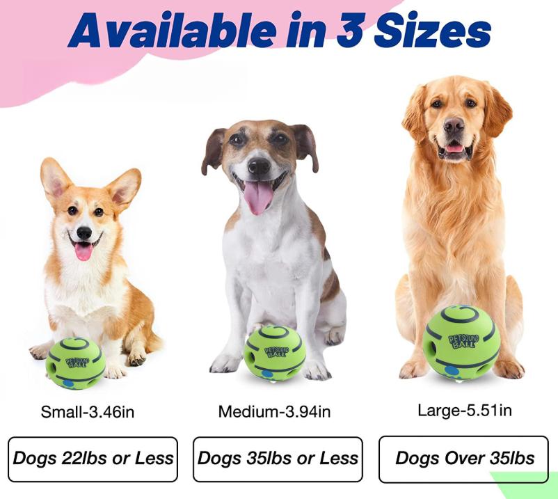 Interactive Dog Toy Rolling Sound Ball, Squeaky Giggle Ball for Dogs, Durable Chew Toy for Teeth Grinding, Boredom Relief & Self-Play for Puppies & Medium Dogs