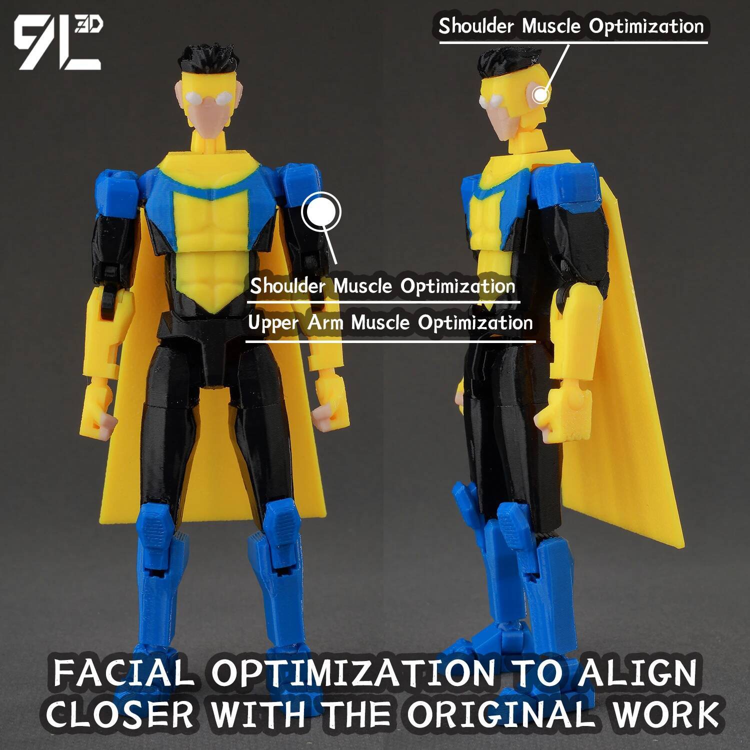 9L3D Printed Superheroes Invincible 2.0 Anime Multi-Jointed Shapeshift Toys Action Figures Mannequin Model Ornaments Gifts