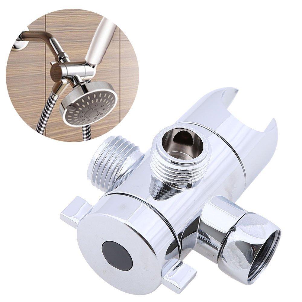 Bathroom 3-Way Diverter Socket - Faucet, Overhead Shower, and Shower Arm 3-Way Splitter & Mounting Adapter