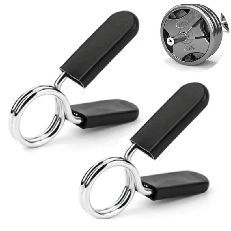 2PCS 25/28/30 mm Barbell Clamp Spring Collar Clips Gym Weight Dumbbell Lock Standard Lifting Kit Barbell Lock Fitness Tools