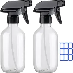 Plastic Spray Bottles 10oz/300ml with Adjustable Nozzle (Mist & Stream), No Clog No Leak, BPA Free, Easy Grip for Plants, Hair, Cooking, Cleaning