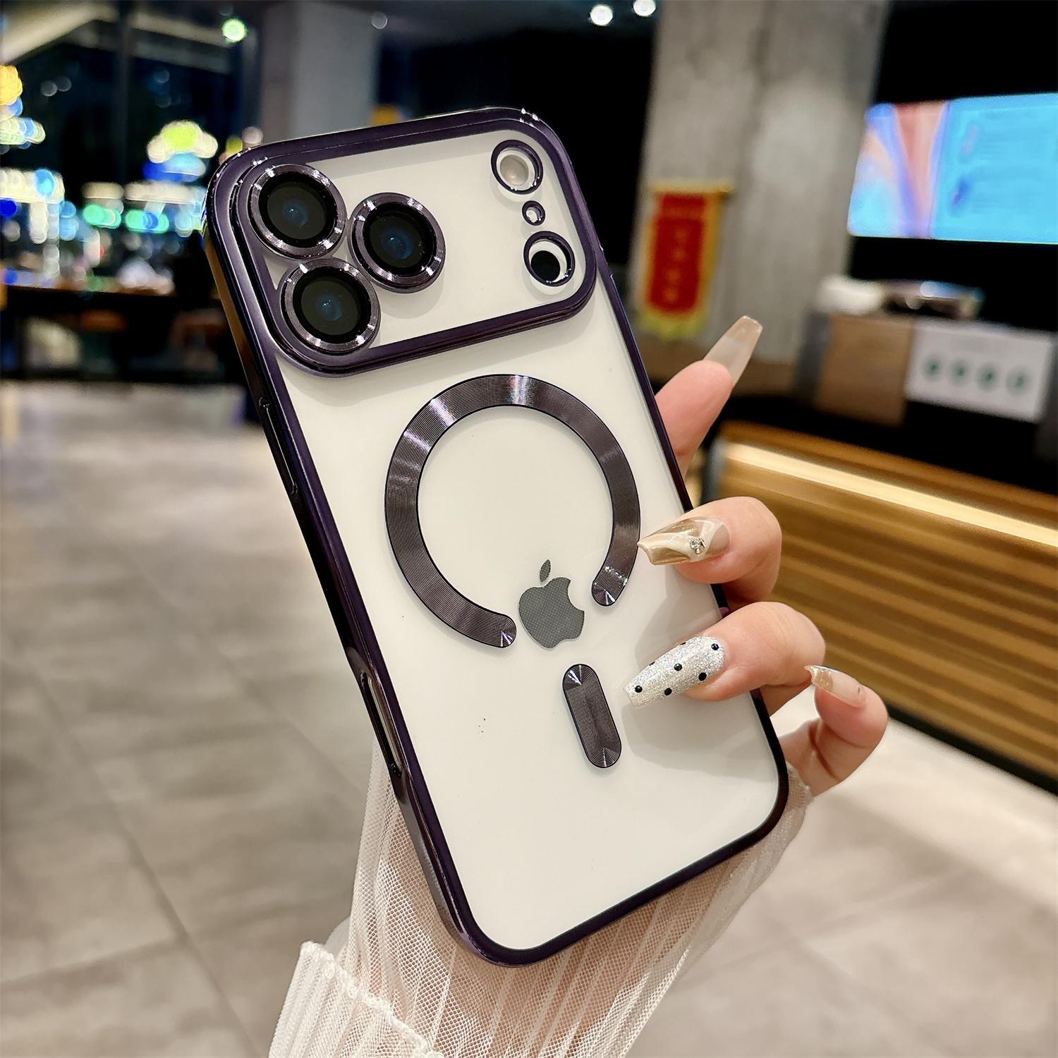 [Free!!Ship!] Shockproof TPU Transparent Case for IPhone 17 Pro Max 16 Plus 15 Mag Safe Heavy Duty All-Round Camera Lens Protector Soft Phone Cover