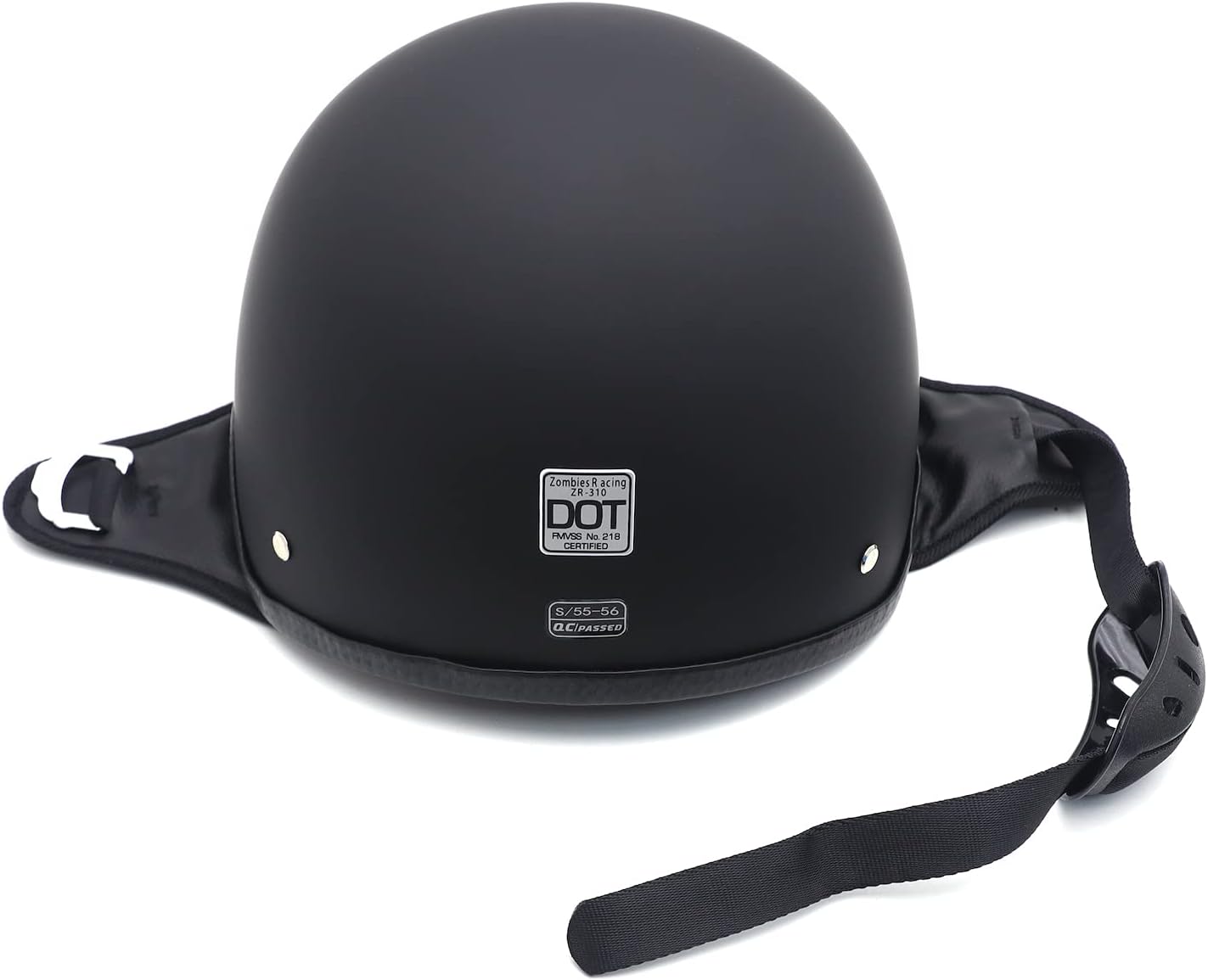 Black Half Face Helmet Compatible with Harley Davidson Chopper Cruiser Biker
