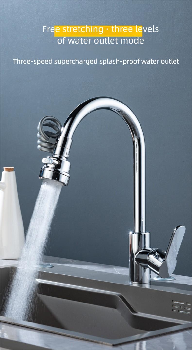 2PCS New Rotatable Faucet Aerator Extension -for Effortless, All-Angle Control, Rotating Swivel Faucet Aerator Extender Kitchen Bathroom Sink Faucets Sprayer Attachment with3Mode Splash