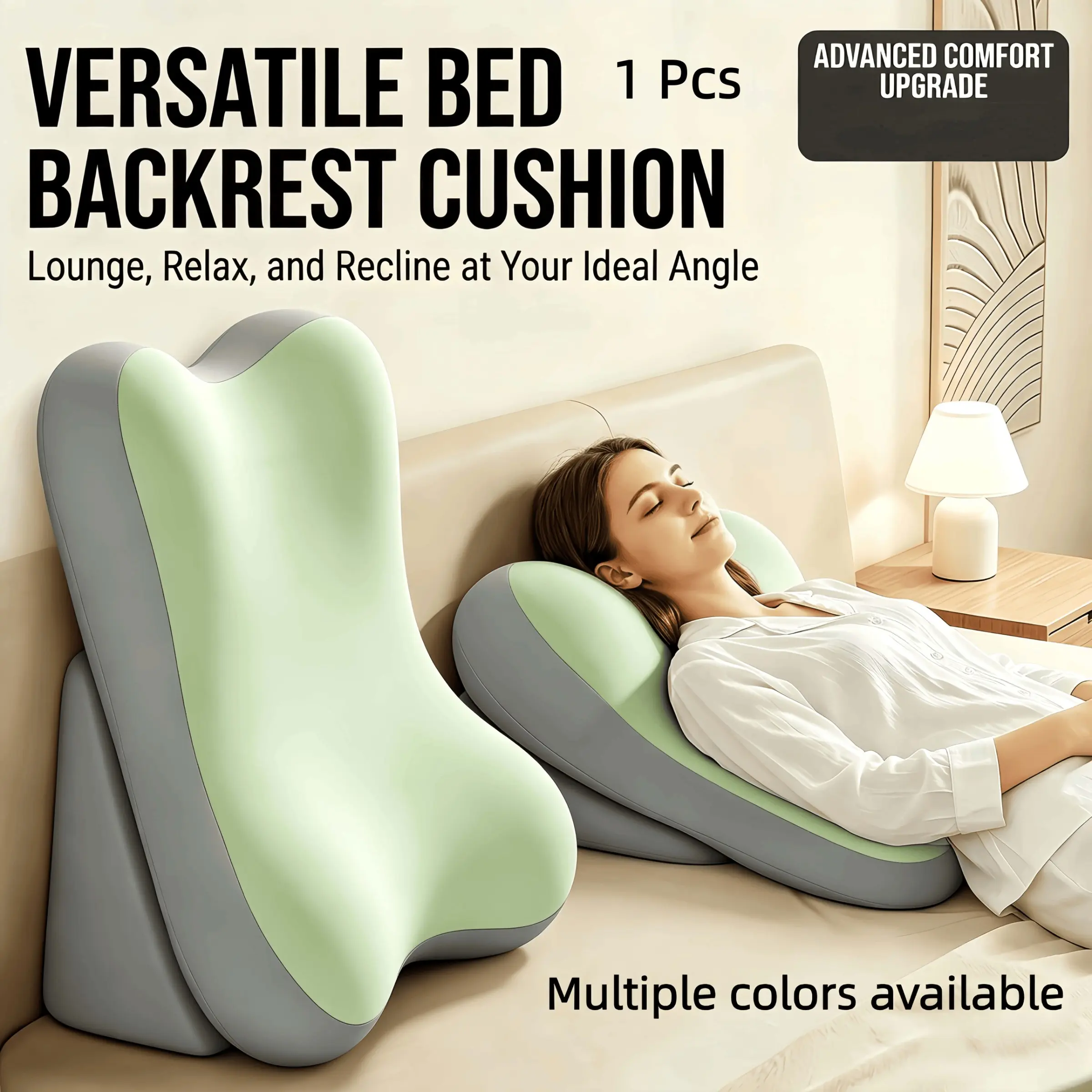 2027 New Arrival - Anti-snoring - Prevents acid reflux - Ergonomic memory foam wedge pillow set - Adjustable lumbar support pillow, multi-functional for reading, driving, sitting, lying down, sleeping and playing, two-piece split anti-slip design.