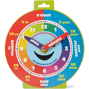 Early Learning Education Clock Moveable Hands Happy Face Magnetic Easy to use and learn for young children durable and portable