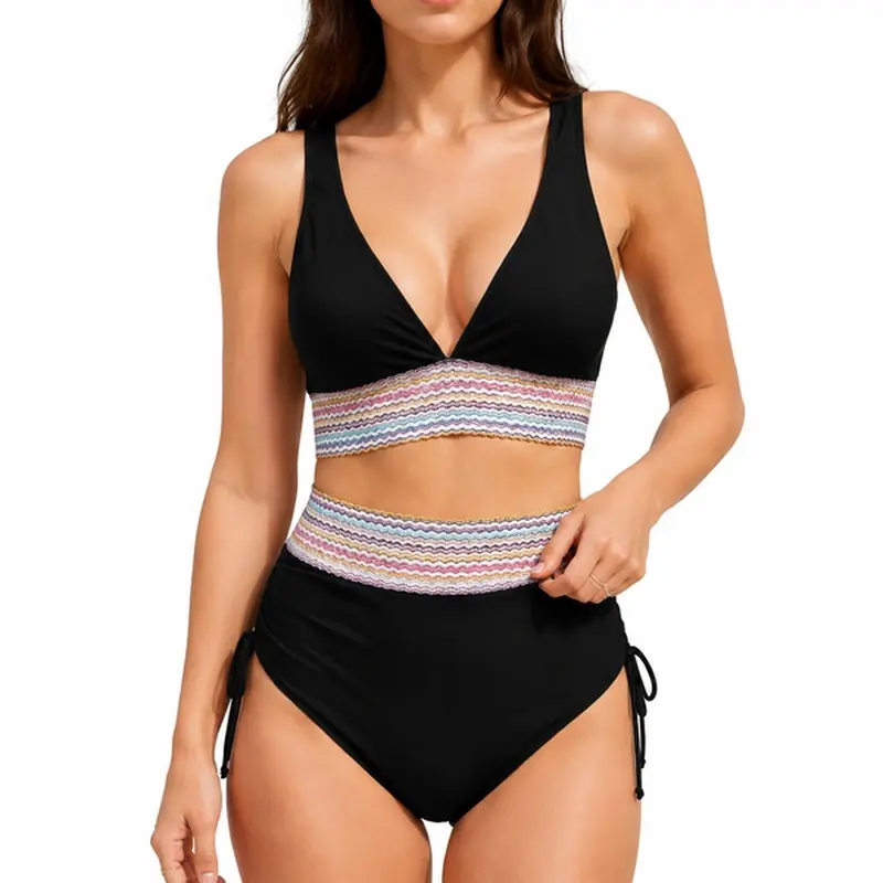 Drawstring One Piece Swimsuit for Women with Adjustable Straps, Beach Vacation and Pool