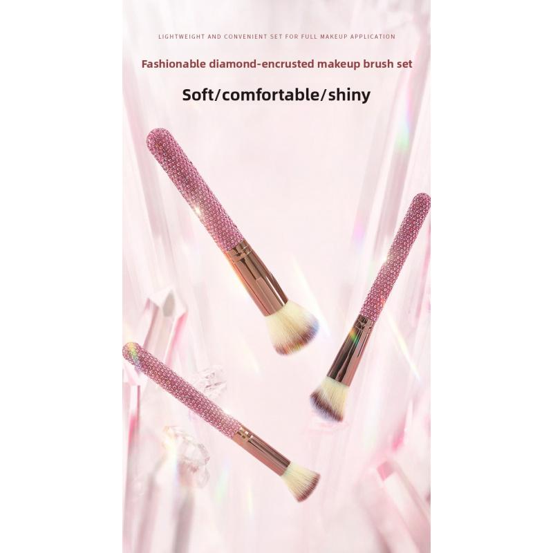 JOS 28-Piece Diamond Encrusted Makeup Brush Set for Women - Pink Glitter Brushes, Hand Bowl, Lash Tools, Full Beauty Kit for Flawless Looks, Luxurious Series, Nylon Bristles eyebrow  pluck birthday idea micro applicator brush dramatic metal curle fir get