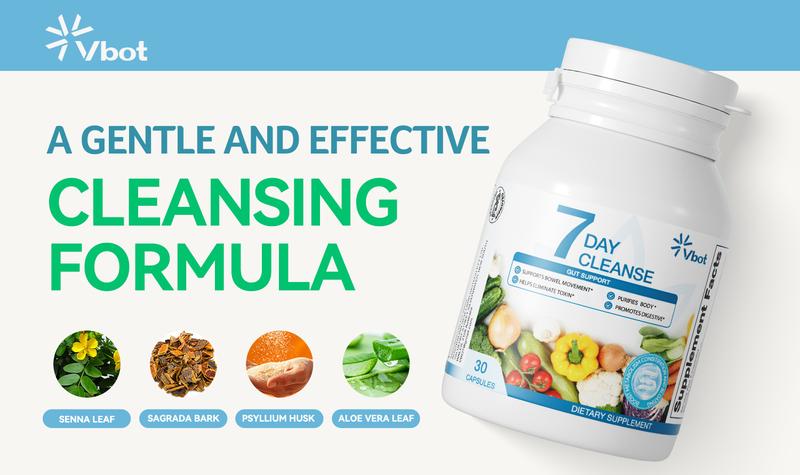 natural 【7-Day Lightness Challenge】Vbot Internal Cleanse - Purifying Formula! Ultimate Herbal Supplement: Senna Leaf, Aloe Vera, Psyllium Husk Powder! Gently cleanses and purifies, promotes healthy elimination. Say goodbye to heaviness! Safe and effective
