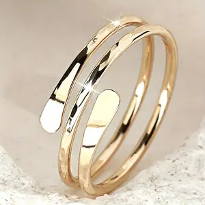 [Spiral Coil Ring] CUY Women' Coil Ring - Plated Spiral Coil, Elegant Minimalist & Punk Style Suitable for Daily Wear, Parties, Commuting, Versatile for Occasions, Coating for Year-Round Accessories