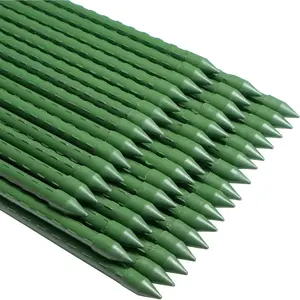 Garden Stakes 84 inch 7ft Sturdy Tomato Stakes,  Stakes for Outdoor , Metal  Support Sticks for Gardening, Pack of 25