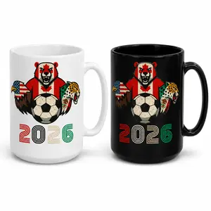 USA Canada Mexico 2026 Soccer Mug, 11oz 15oz Ceramic Coffee Cup, Football Fan Game Day Gift for Men Women