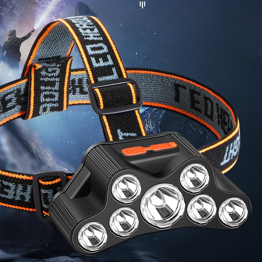 2PC Multifunctional 7LED Headlight 4 Modes Headlight Flashlight USB Rechargeable Headlight Rechargeable, Adjustable Headlight Fixture, Suitable for Camping, Outdoor Running, Hunting, Hiking, Camping
