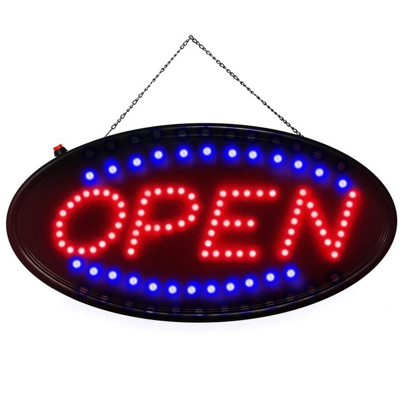 Vibrant LED Neon Open Sign with Flashing & Steady Lights - Perfect for Business Visibility