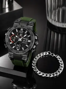 Men's Sport Casual Watch, Skmei Dual Display Large Dial, Alarm Stopwatch Date Night Light, Durable Design, Perfect Gift