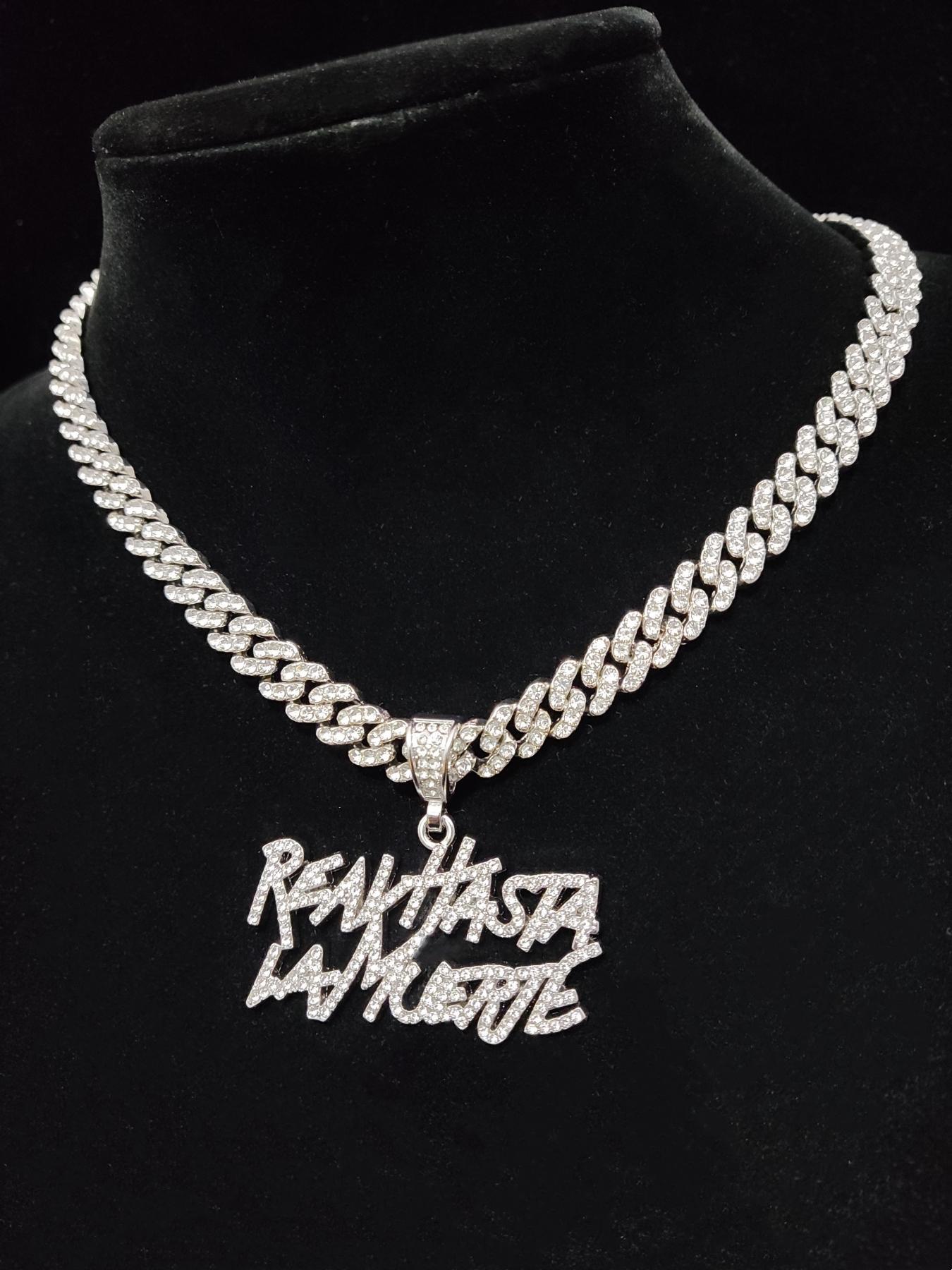 Fashion Letter Detail Pendant Cuba Necklace for Men & Women, Zinc Alloy Hip Hop Jewelry for Party, Club, Matching Punk Accessories As Gift for Women & Men