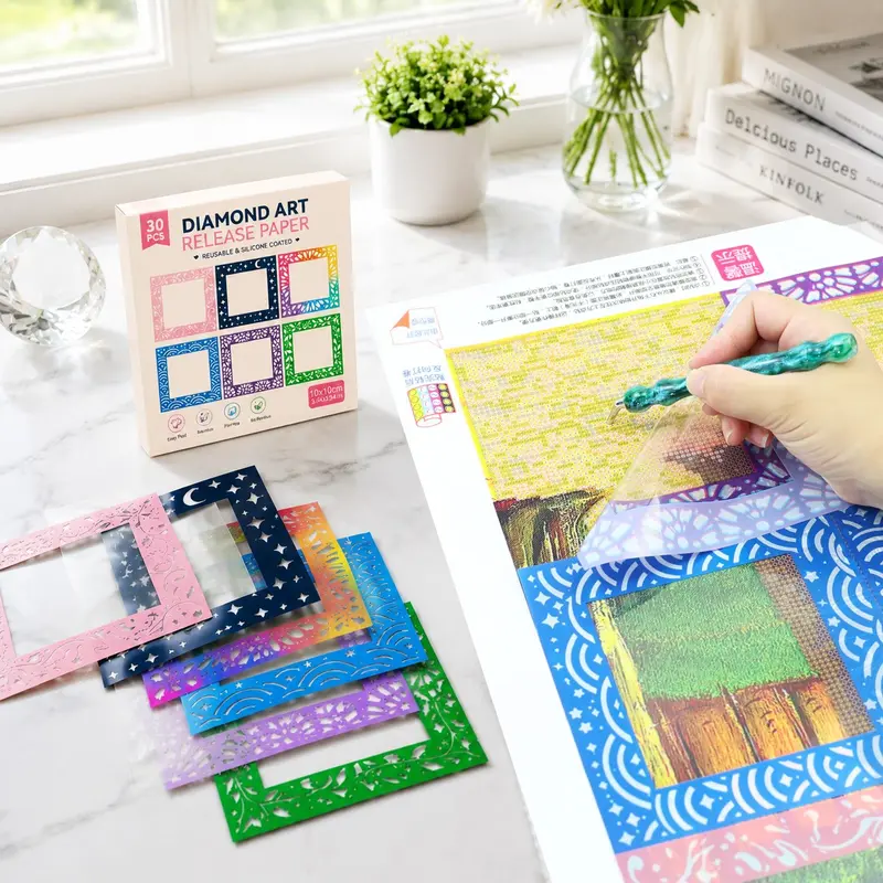 30 Pcs Reusable Diamond Painting Release Film, Non-Stick Release Paper, DIY Diamond Painting Accessory, Perfect for Crafting
