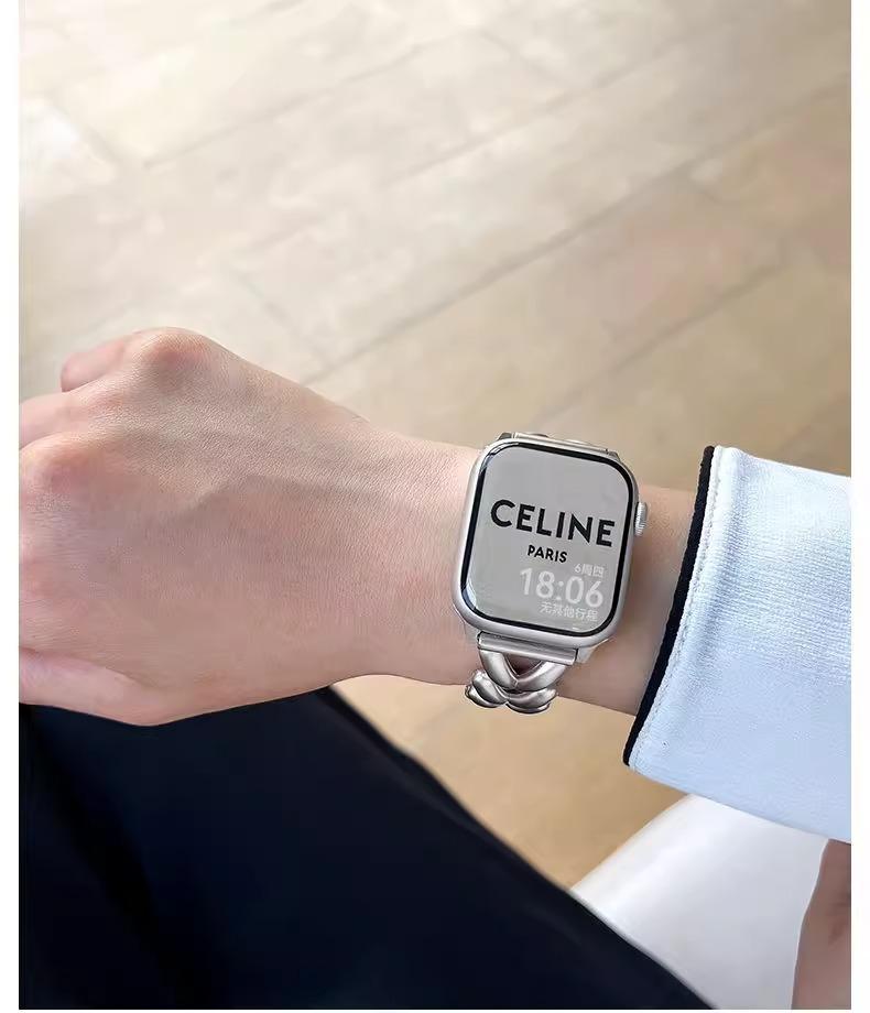 Premium Metal Apple Watch Strap, Luxury Fashion Replacement Band Compatible with Apple Watch Series, High-End Smart Watch Accessory