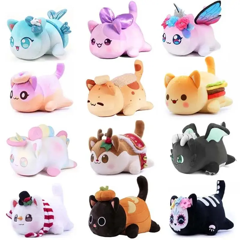 Hot Aphmau Meemeows Themed Soft Cat Plush Toy - Cola, Fries, Donut Designs, Sleeping Pillow, Christmas Gift for Kids (Toys & Hobbies Stuffed Doll)