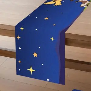 Tablecovers 1pc, a nativity scene with angels and a baby j1, Rectangular table runner, kitchen table, dining room coffee table decoration, festive season tabletop accessories, 100% polyester, farmhouse party holiday dinner tablecloth