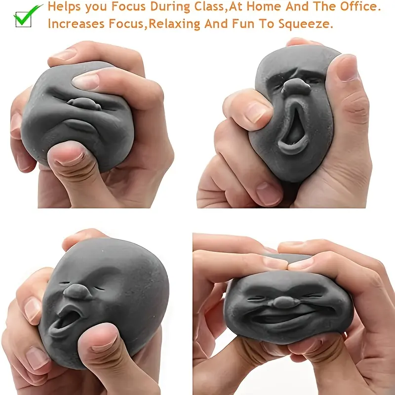 Funny Face Ball - Sad Eyes and Mouth, Relaxing Toy for Adults and Teens, Stocking Stuffer, Novelty Party Gift or Desk Decoration - Random Color Styles. Expressive Eyes and Mouth Design, Quirky Gift, Teen/Christmas Present