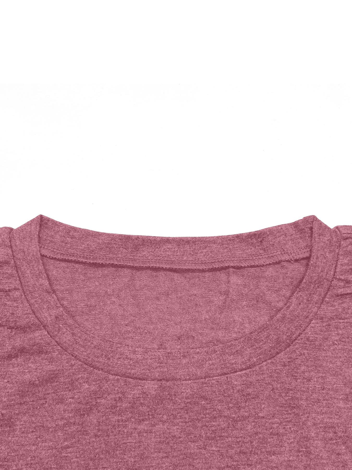 Women's Plain Drop Shoulder Long Sleeve Tee, Casual Basic Crew Neck T-Shirt for Fall & Winter, Women's Top for Daily Wear