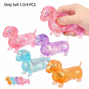 This TikTok viral hit is a squishy puppy, Glitter squishy, a cute jelly-shaped desktop pet that relieves anxiety and stress, a portable relaxation toy, a slow-rebound malt ball stress-relieving handheld toy, ideal for the office, study, and leisure space