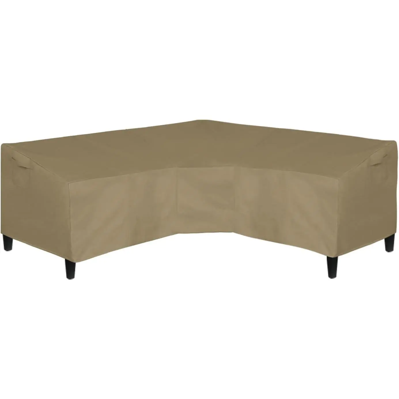 600D Patio V-Shaped Sectional Sofa Cover, Waterproof Outdoor Sectional Cover,Heavy Duty Garden Furniture Cover with Air Vent 89" L (on Each Side) x 33.5" D x 31" H, Camel