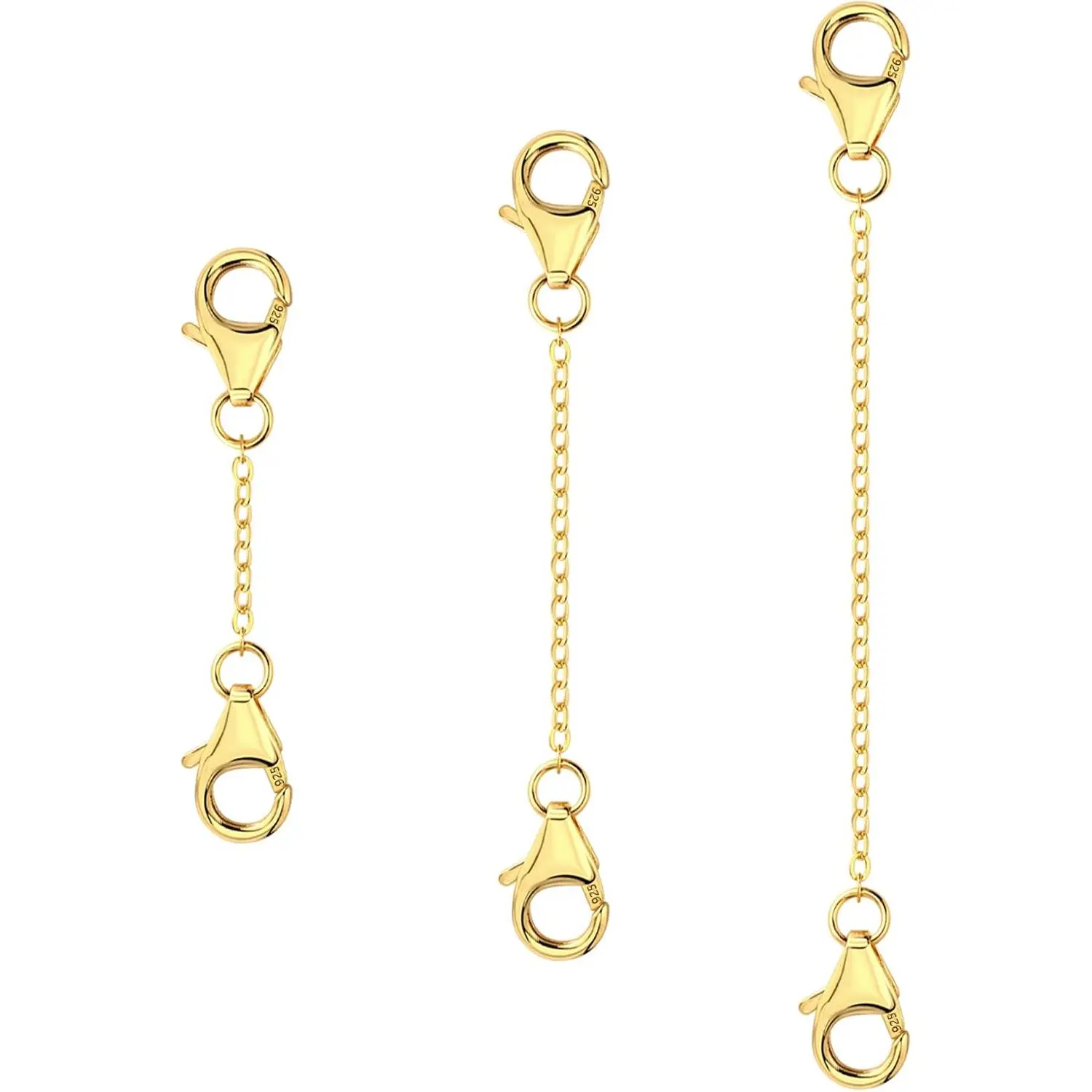 Necklace Extender Double Lobster Clasp Chain Extenders | Durable Sturdy Removable Necklace Bracelet Anklet Extender for  Making 1 2 3 Inch