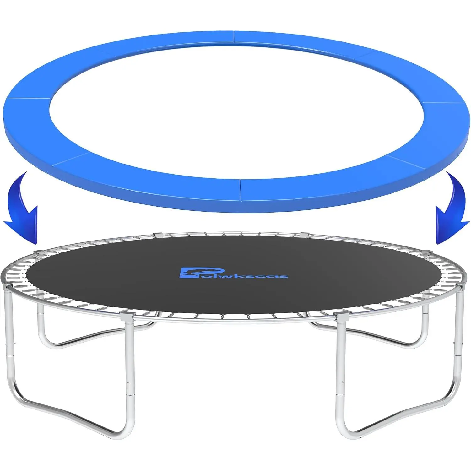 Trampoline Pad 10ft 12ft 14ft 15ft 16ft Trampoline  Safety Pad,  and -Resistant Safety Spring Cover Round Frame Pad, Trampoline Pad