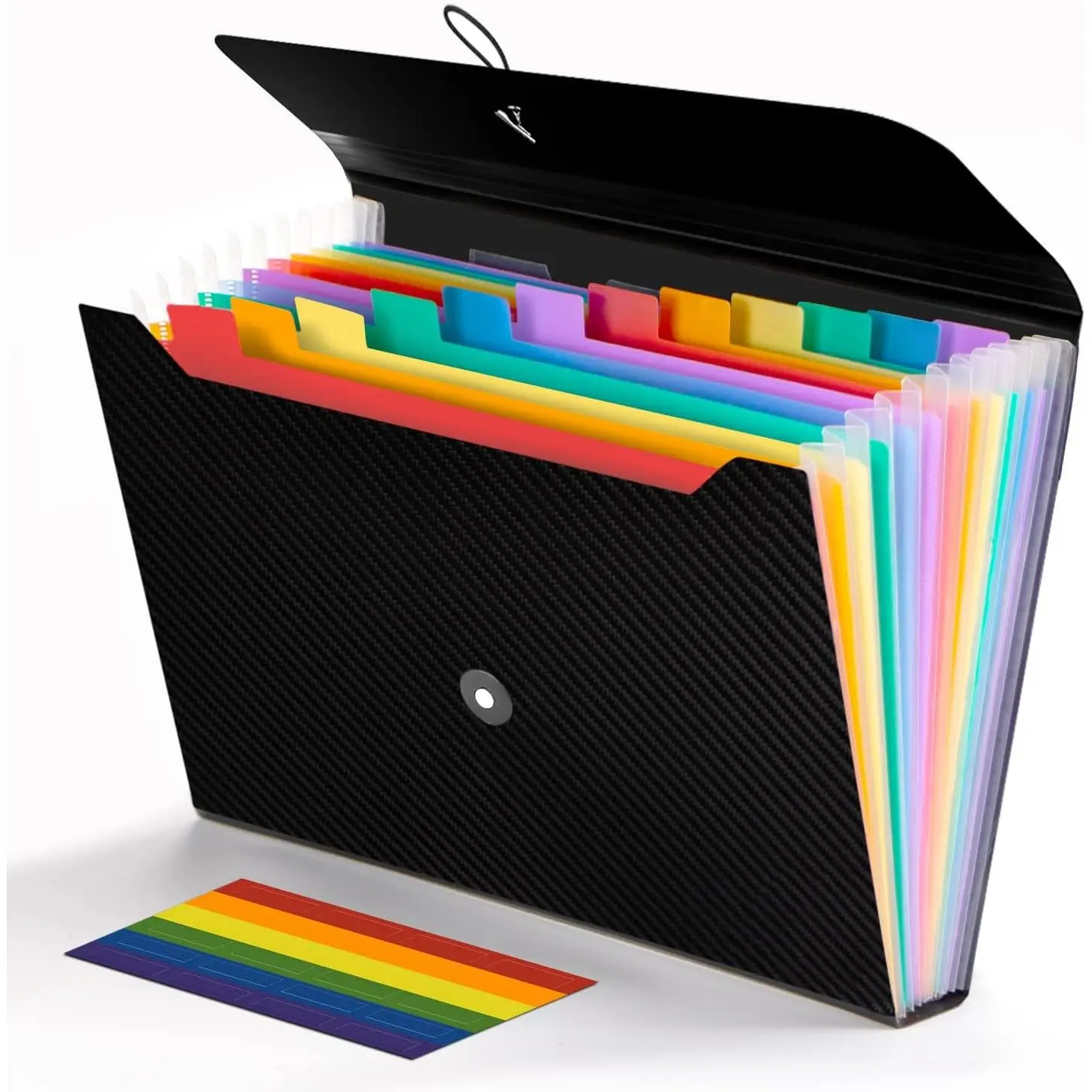 Expanding File Folder, 13 Pockets Accordion File Holder Organizer, A4 Letter Size Paper Document Receipt Organizer Accordian Filing Folder for Classroom, , Office and Travel
