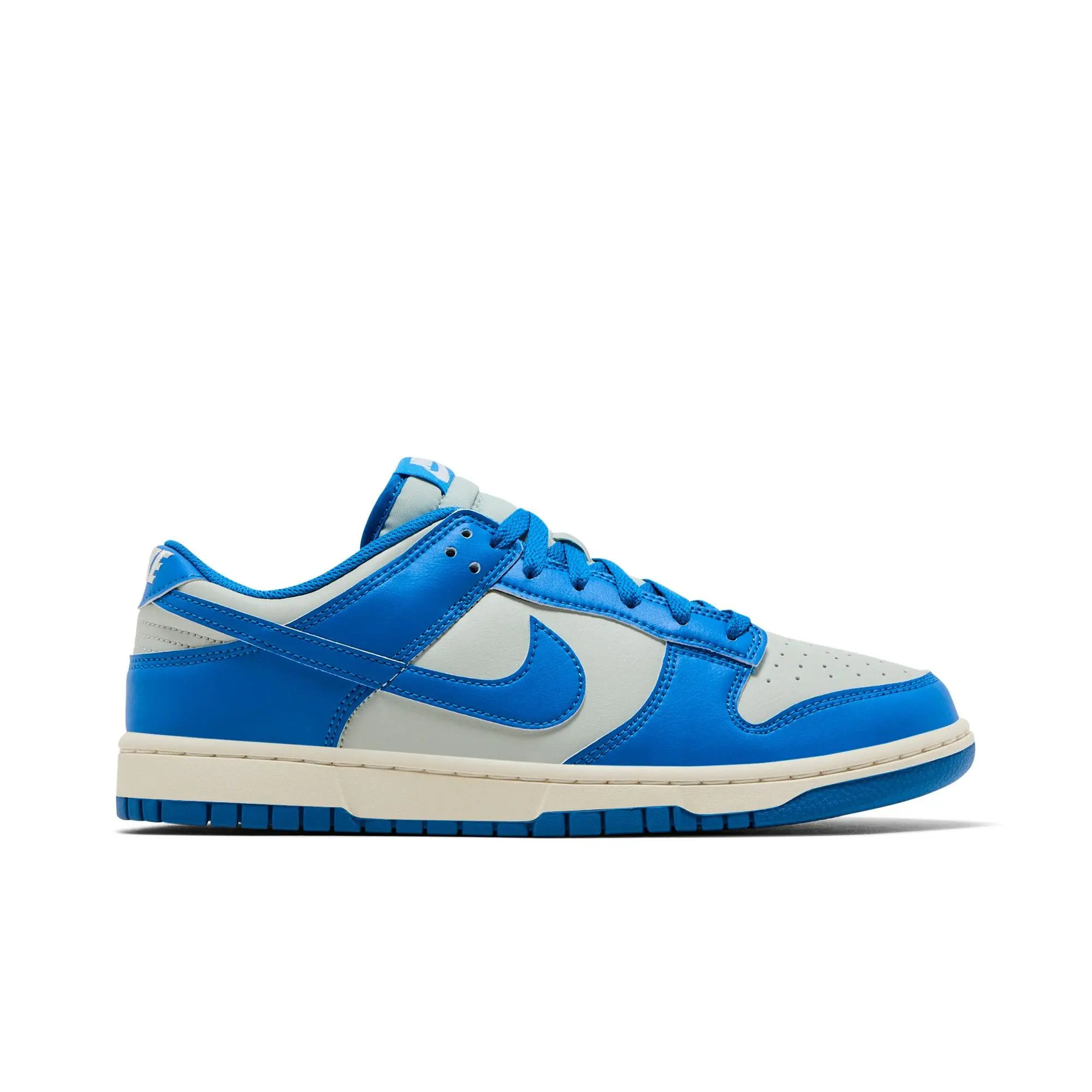 Nike Dunk Low 'Detroit Lions' Unisex Low Ankle Skateboarding Shoes, Light Silver/Light Photo Blue/Sail, Suede Upper, Unisex Wear, Style HF5441-002
