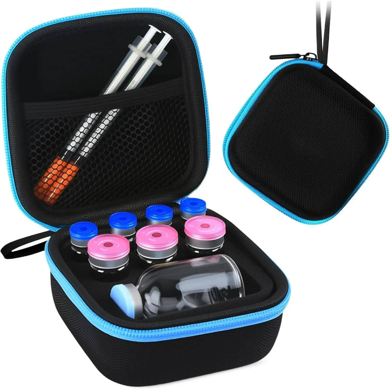 8-Slot Dual-Lightweight Mesh Vial Organiser Pouch, Multi-Size Peptide Storage Accessory - Fits 30ml/10ml/3ml Bac Water & Insulin Vials, Fridge-Freezer Safe for Road Trips/Daily Use/Clinic Visits (Case Only)
