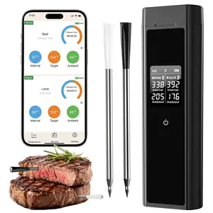 Bluetooth Meat Thermometer Digital, Food Thermometer Wireless 820 ft Range with 2 Color Probes with APP for Grill, Smoker, Oven, Magnetic Design for Cooking, BBQ, Birthday Gifts for Men Dad time switch machine