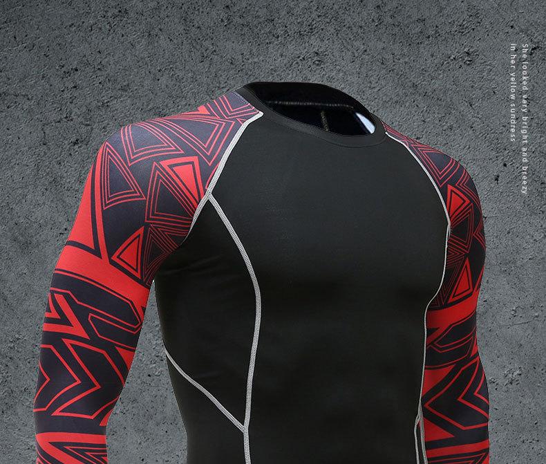 Outdoor cycling clothes, running basketball training, sports clothes, fitness clothes, tops, flower arms, long sleeves, high elastic tights, quick-drying clothes. workout