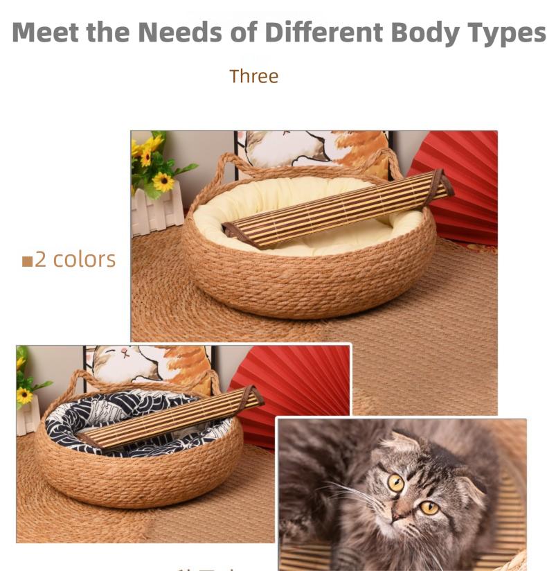 Straw and rattan cat beds are suitable for all seasons, especially in summer.They are popular for cat scratching and cat shelters.