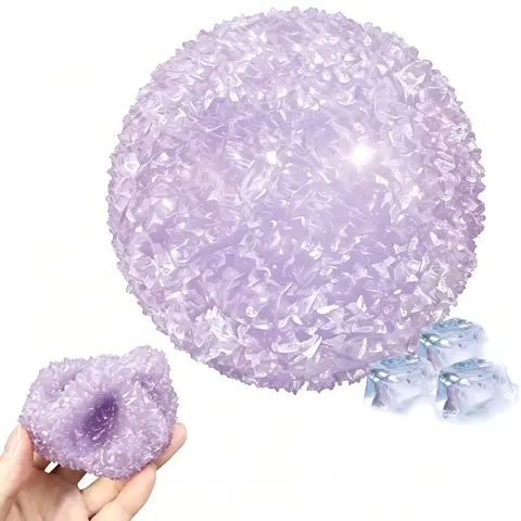 3-Pack TPR Sugar-Textured Squeeze Balls Fidget Toys Set - Quiet Slow-Rise Smooth Touch or Crinkly Sand-Sound Non-Rising Sensory Products, Kids Toys Relaxing Gifts Party Favors