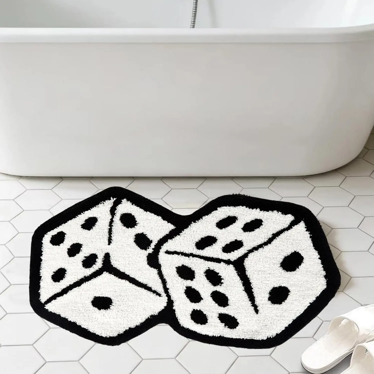 Meudid Dice Rug - 30"X20" Cool Rugs for Bedroom Non-Slip Flocking Bathroom Mat Aesthetic Room Decor for Living Room Y2K Hypebeast Doormat