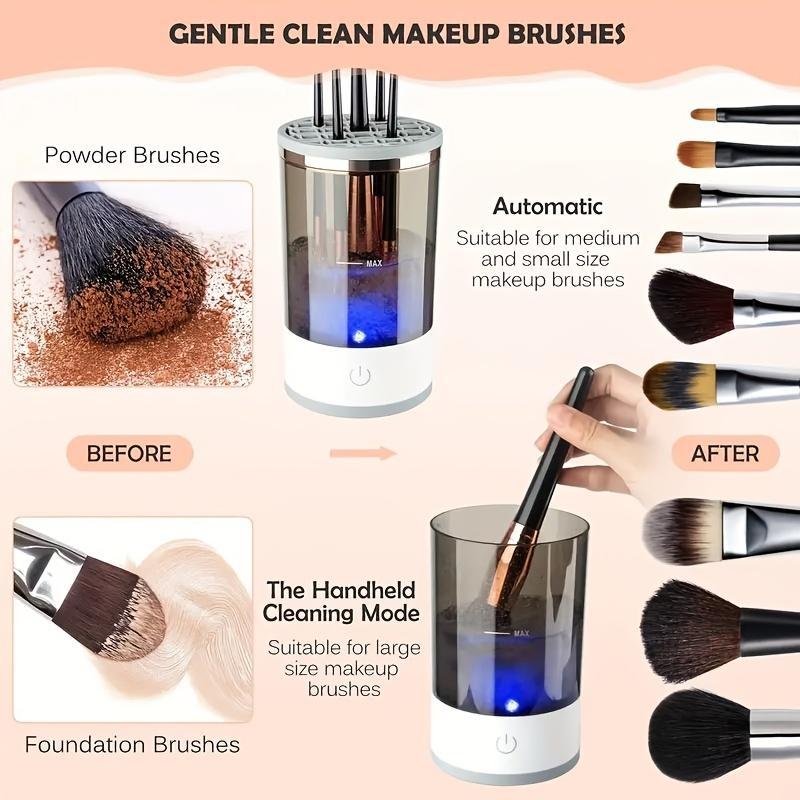 USB/battery Powered Makeup Brush Cleaner Machine, Brush Cleanser, Electric Rotating Cleaning Tool, Holds Multiple Brushes, Perfect Gift for Women, Cosmetic Brush Cleaner