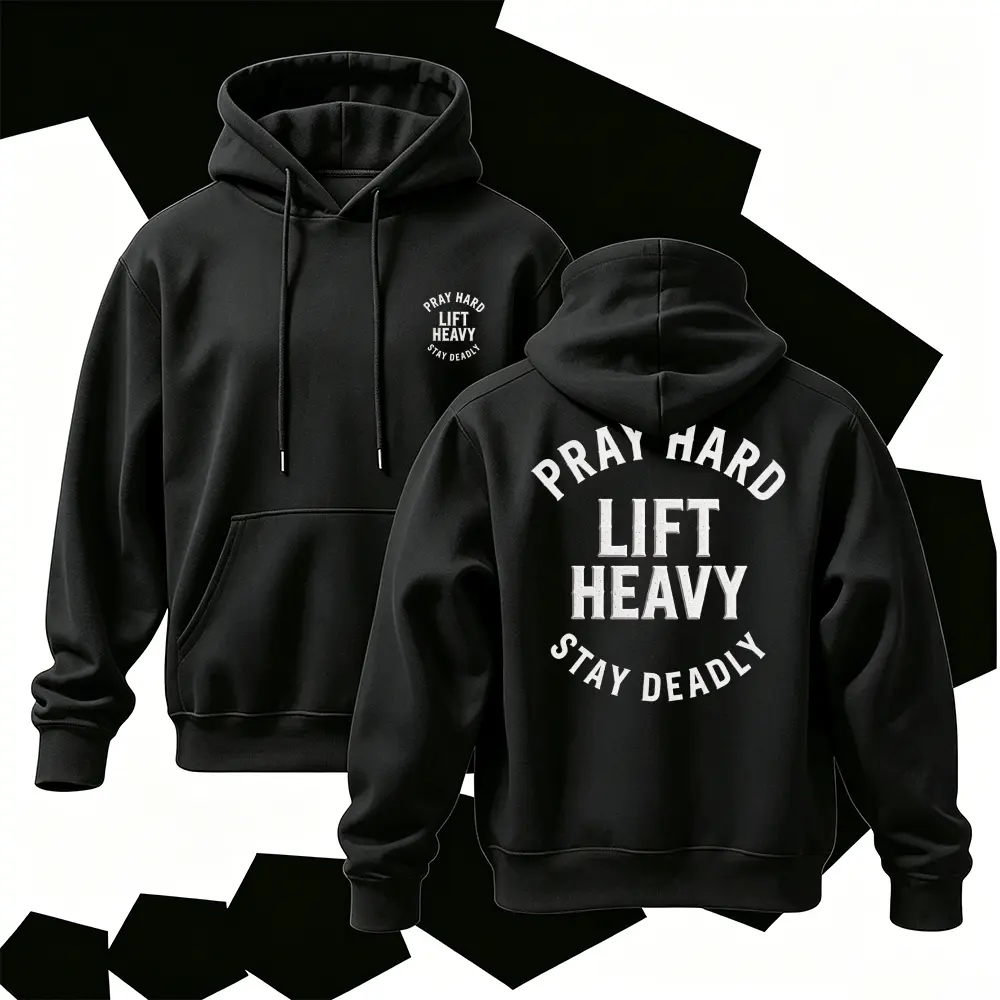 Built Different Pray Hard Lift Heavy Hoodie