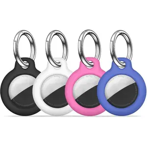 Anti-scratch Airtags Key Chain, Anti-lost Airtags Case with Keychain, Multicolor Airtag Accessories for GPS Item Finder Tracker, Travel Gadgets, AirTag Holder