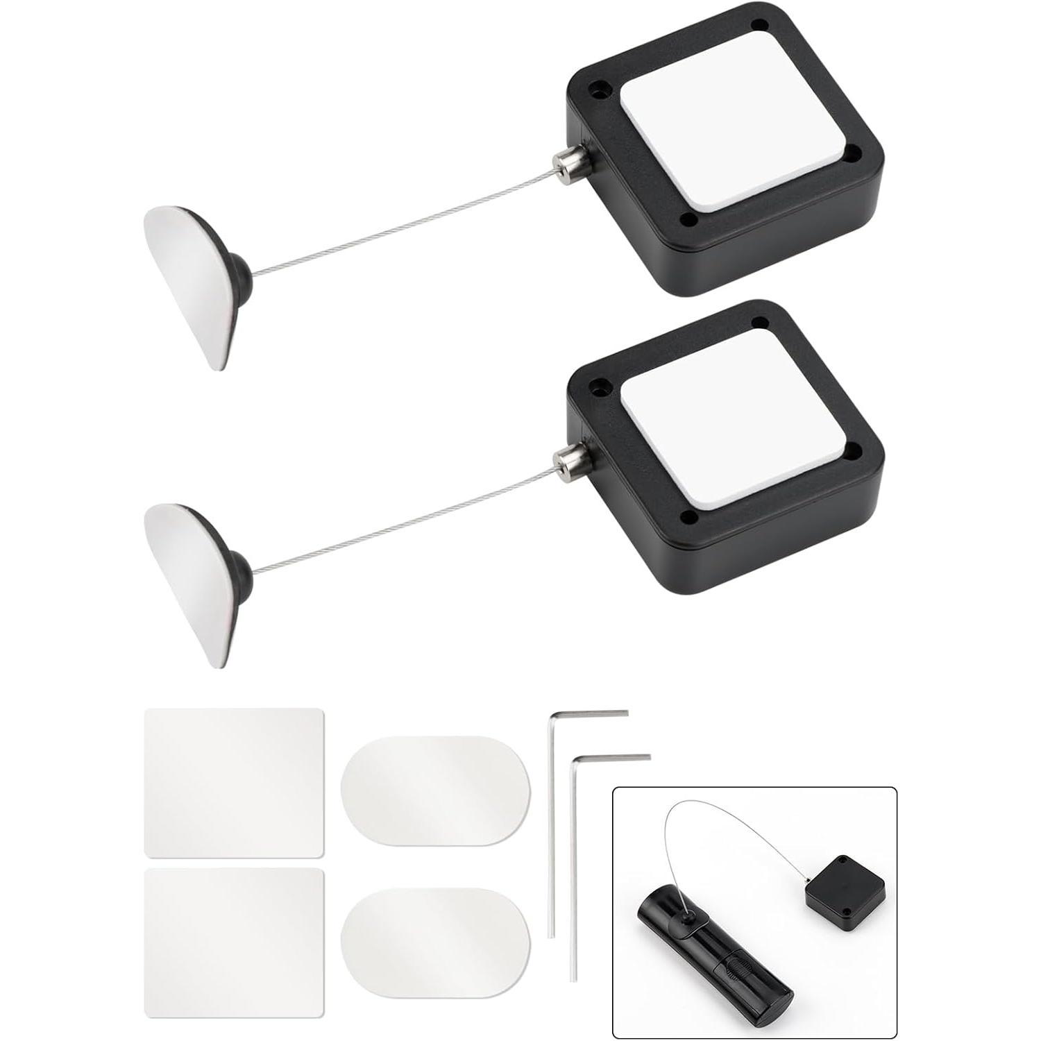 Retractable 90cm Remote Control Cable Tether Lock with Adjustable Locking Leash Length Clasp for TV Remote Control, Gaming Controller & Tablets Home Wireless